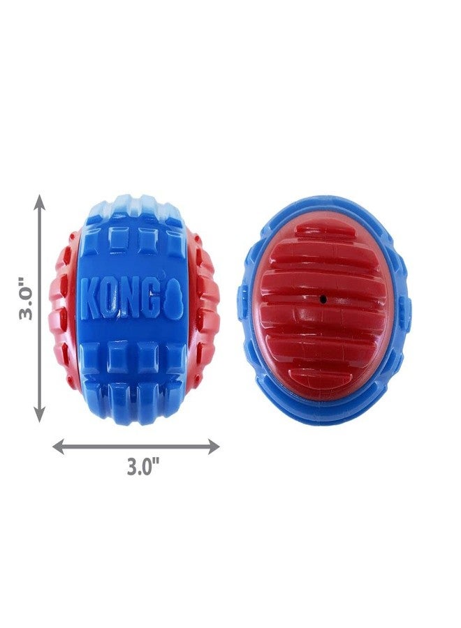 KONG CoreStrength Rattlez Ball Dog Toy Blue/Red, Large - Image 3
